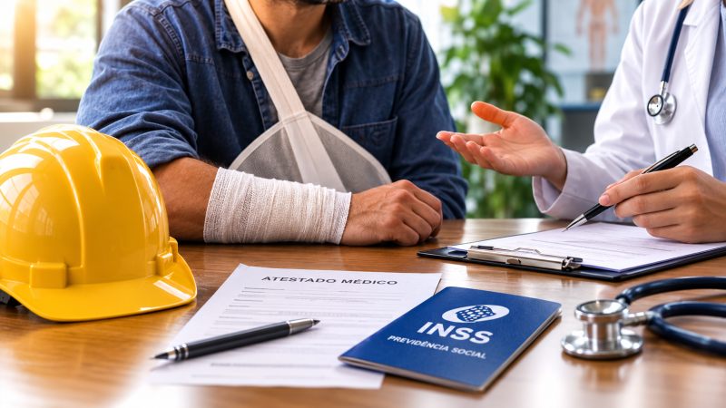 Qual afastamento é devido após um acidente de trabalho?